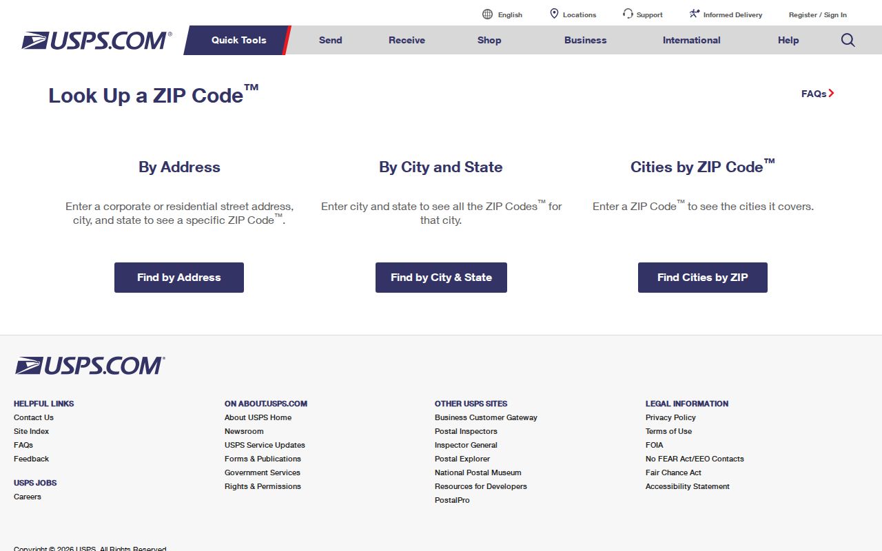 USPS address, city and ZIP search modes for the Missouri ZIP code directory